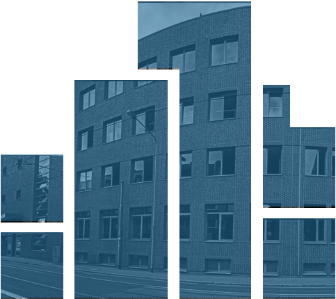 ETECTURE Logo mit Bild vom Standort Frankfurt im Hintergrund
